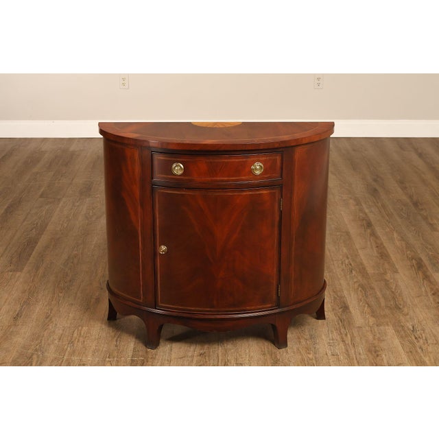 Henkel Harris Mahogany Demilune Console Cabinet Console For Sale - Image 15 of 18