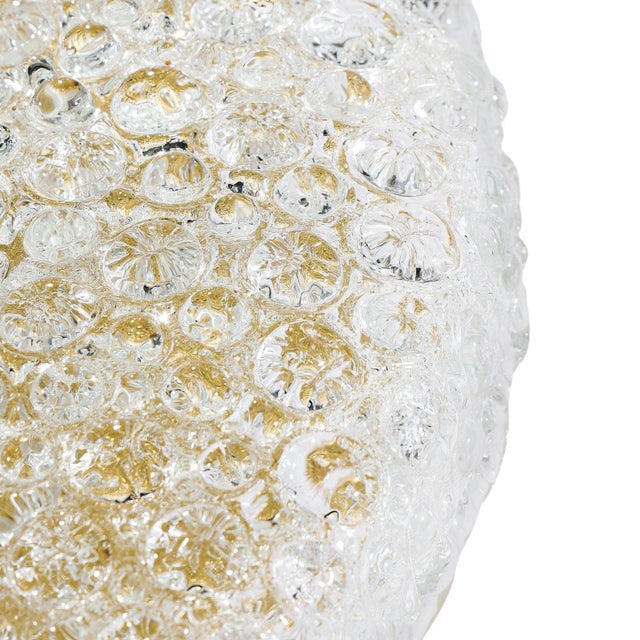 Large Round Ceiling Lamp in Hand-Blown Murano Glass and Brass from Hillebrand Lighting, 1970s For Sale - Image 9 of 12