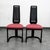 Set of 2 Norwegian Post-Modern sculptural and incredibly unique statement dining chairs. The seats are upholstered in a...