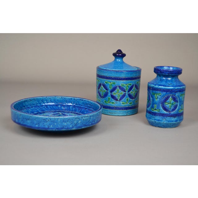 Blue Rimini Ceramic Bowl by Aldo Londi for Bitossi, 1960s For Sale - Image 9 of 10