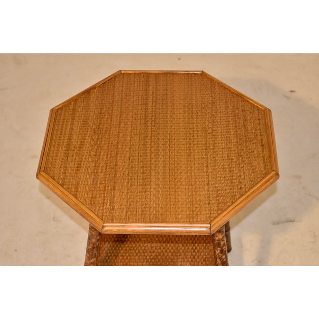 19th Century French Bamboo Side Table With Octagonal Top For Sale - Image 9 of 9