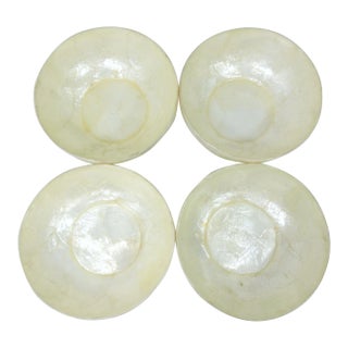 1980s Vintage Philippine Capiz Shell Serving Bowls or Dishes - Set of 4 For Sale