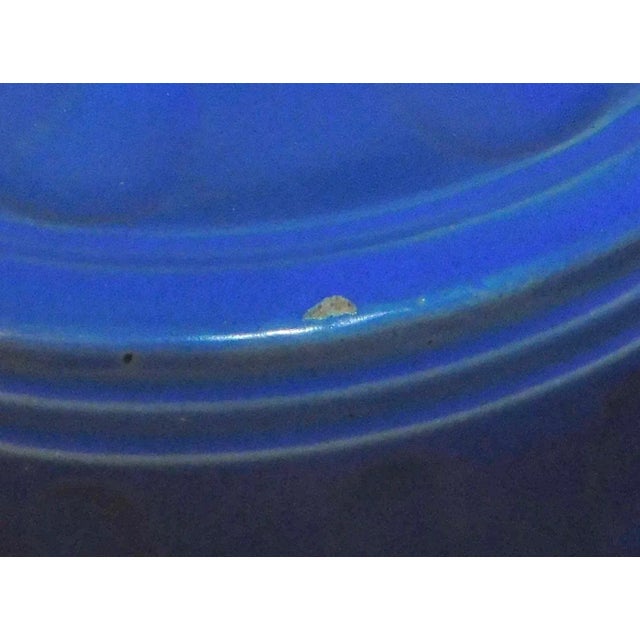 UAS stoneware bean pot. Beautiful blue color. Also great for use as a casserole dish