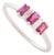 Ruby July Birthstone Three-Stone Ring With Baguette Diamonds in 14k Gold Size 6.5 For Sale