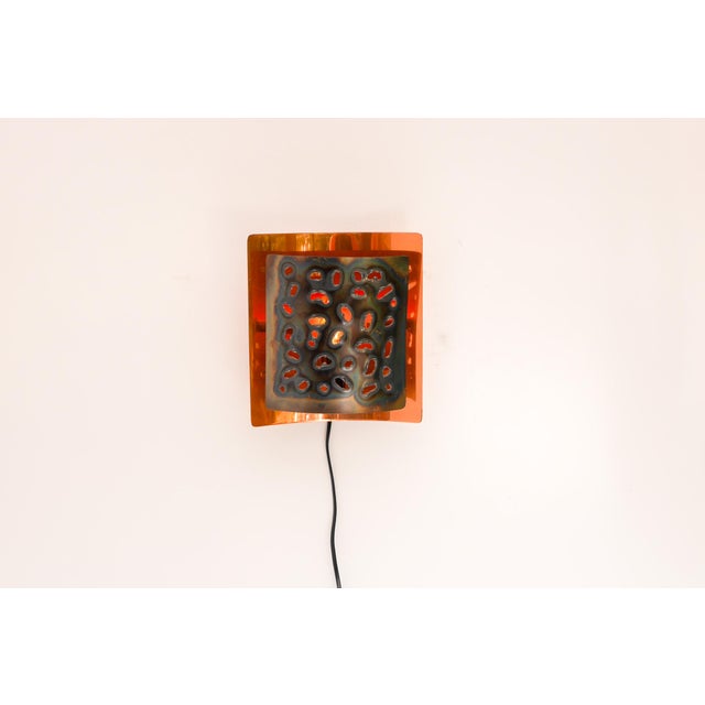Mid-Century Modern Vintage Brutalist Copper Wall Sconce from Boréns, 1960s For Sale - Image 3 of 15
