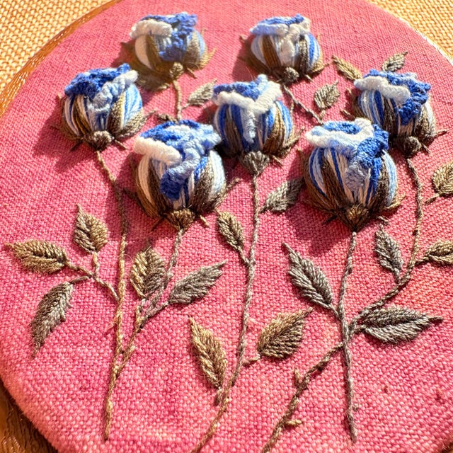 3d Rose Stumpwork Embroidery Art, Framed Botanical Sculpture, Handmade Floral Wall Decor For Sale - Image 11 of 11