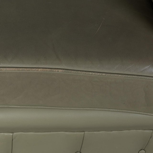 Vintage English Chesterfield Sofa in Olive Green Leather, 1980 For Sale - Image 9 of 18