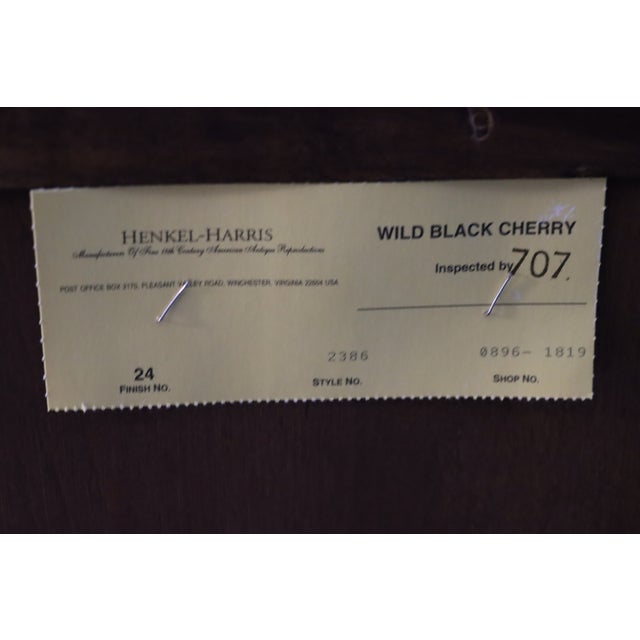 Brown Henkel Harris Wild Black Cherry Breakfront China Cabinet, 1996 For Sale - Image 8 of 18