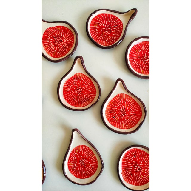 Red Fruit Collection Fig Plates in Violet or Green by Federica Massimi, Set of 4 For Sale - Image 8 of 9