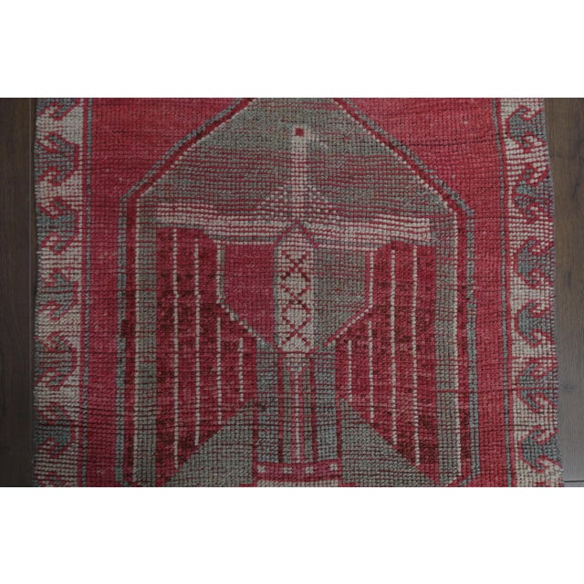 1970s Vintage Turkish Oushak Handmade Wool Cotton Pink Runner Rug For Sale - Image 6 of 11
