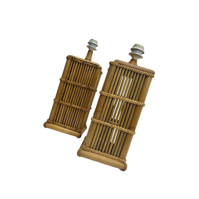 Modernist Table Lamps in Bamboo and Rattan Reed from Leola, 1960s, Set of 2 For Sale - Image 10 of 13