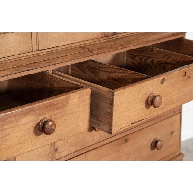 Large 19th Century English Pine Housekeepers Cupboard, 1880s For Sale - Image 13 of 18