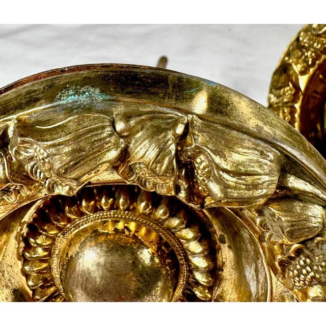 Pair Large 19th C. American Federal Empire Brass Curtain Tie Backs. For Sale - Image 9 of 11