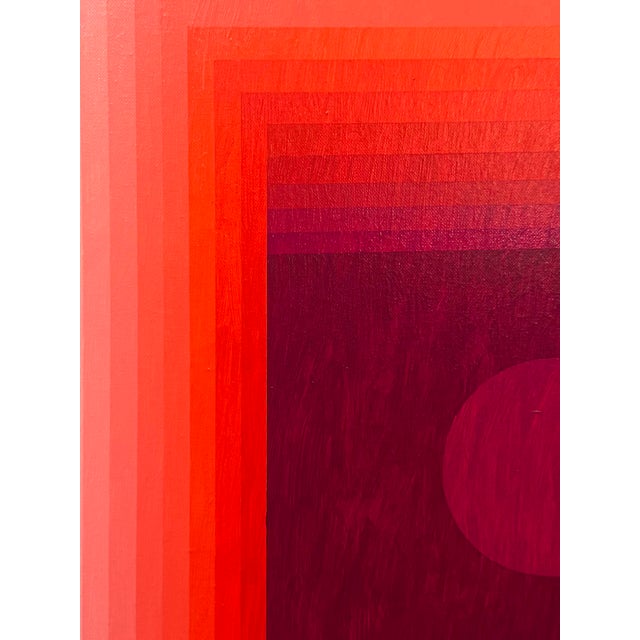 2020s Contemporary Abstract Acrylic on Canvas "Focus Amongst Noise (Orange DPP / Red Violet)" by Andy Harwood For Sale - Image 5 of 7