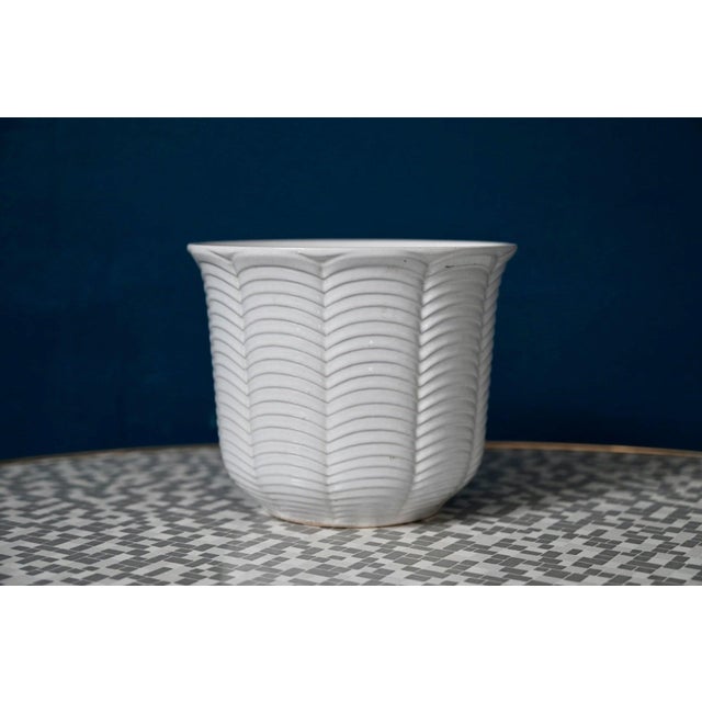 White Earthenware Cachepot from Söndgen Keramik, West Germany, 1960s For Sale - Image 3 of 7