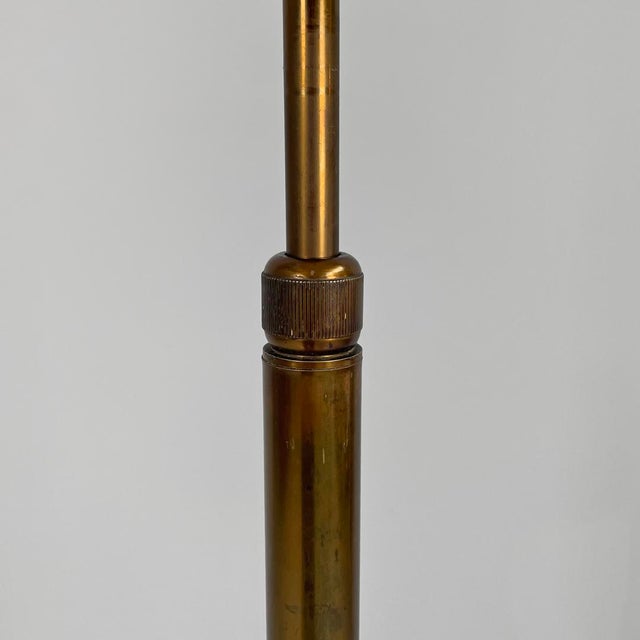 Art Deco Italian Brass Floor Lamp with Adjustable Arm and Dark Marble Base, 1940s For Sale - Image 11 of 18