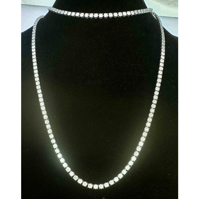 18k Gold Natural Diamond Tennis Necklace 41 Inch Rope Long White Opera Length For Sale - Image 16 of 18