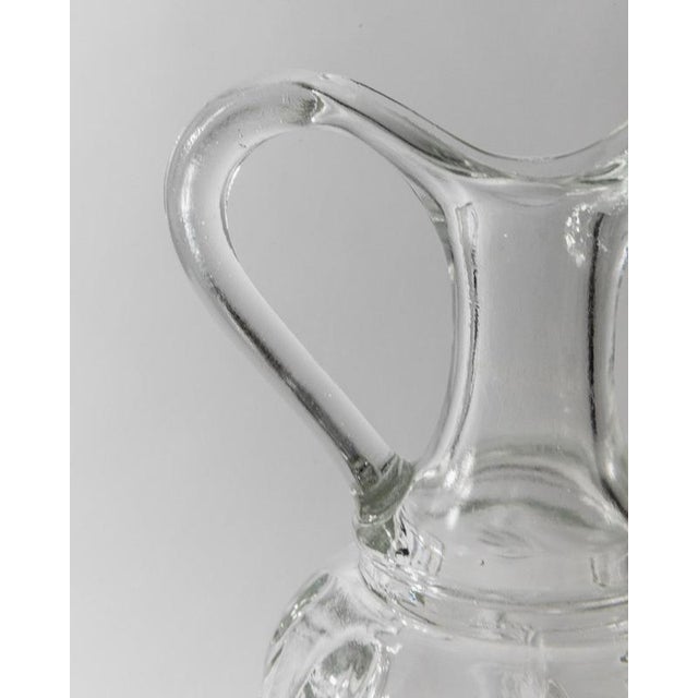 Vintage Sculptural Pressed Clear Glass Decanter with Patterned Texture and Stopper, Italy, 1960s For Sale - Image 6 of 11