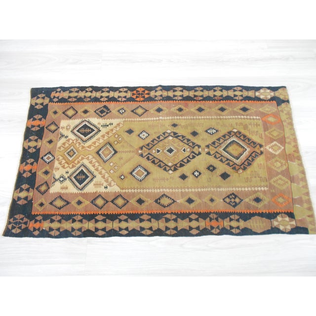 Turkish Handwoven Antique Turkish Kilim Rug - 2′6″ × 4′5″ For Sale - Image 3 of 5