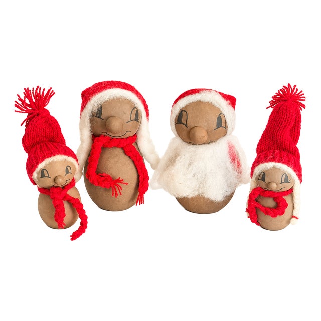 Vintage Christmas Family by Jette Nissen, Denmark, 1960s, Set of 4 For Sale