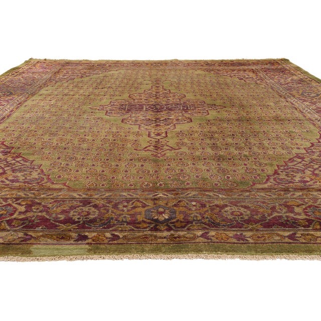 Victorian Late 19th Century Indian Agra Rug, 10'02 X 12'06 For Sale - Image 3 of 10