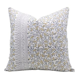 Fabdivine Decorative Block Print Cushion Cover 14x14 Inch Duck Canvas-Kerijaal Border For Sale