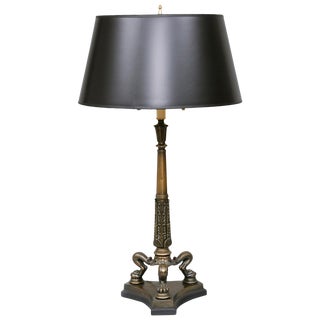 English Regency Antique Bronze Lamp, circa 1820 For Sale