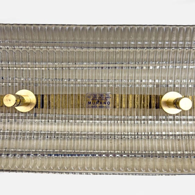 Large Modern Italian Murano Glass and Brass Sconces, 2000, Set of 2 For Sale - Image 10 of 11