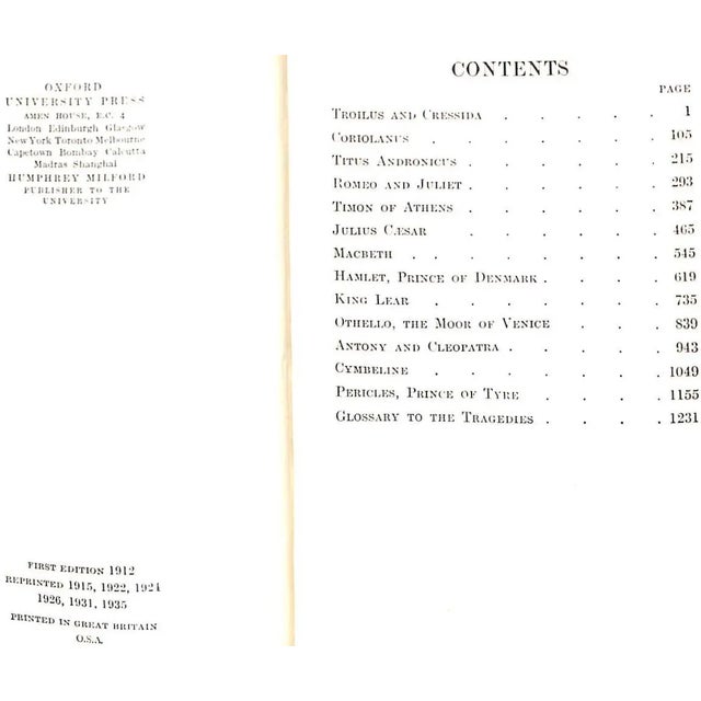 "Tragedies of Shakespeare" 1935 Craig, w.j. For Sale - Image 4 of 4