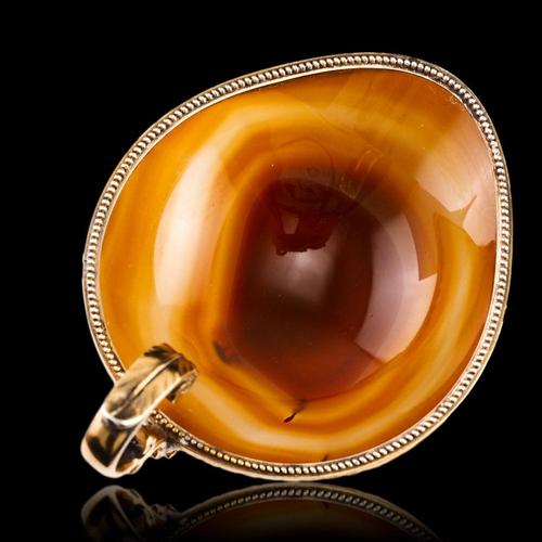 Ceramic Antique French Silver Gilt Mounted Agate Cup, 1800s For Sale - Image 7 of 18