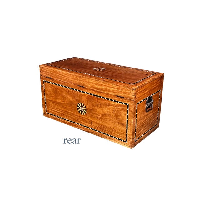 Dutch Colonial Inlaid Camphorwood Trunk/Chest on Stand For Sale - Image 12 of 13