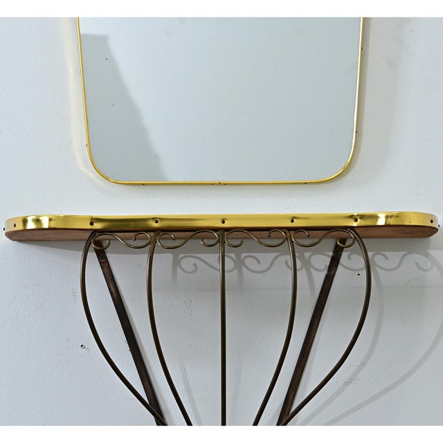 French Mid Century Mirror and Console Set For Sale - Image 11 of 17