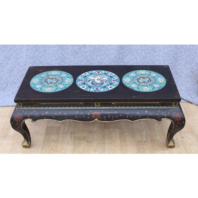 Chinese Cloisonne Lacquer Coffee Table For Sale - Image 9 of 10