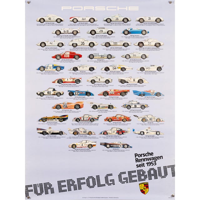 Vintage Porsche Racing Cars Poster For Sale - Image 9 of 9