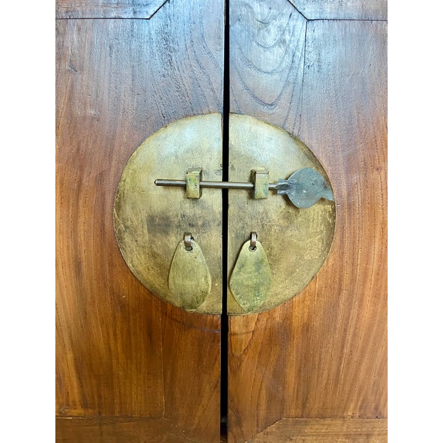 Antique Chinese Carved Elm Wood Altar Cabinet For Sale - Image 10 of 12