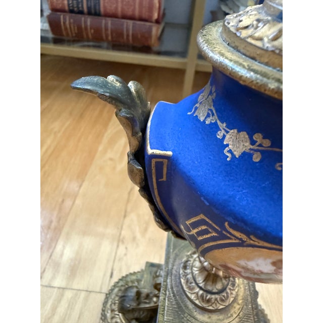 Antique 19th Century French Style Sevres Porcelain Gilt Brass Decorative Piece For Sale - Image 11 of 12