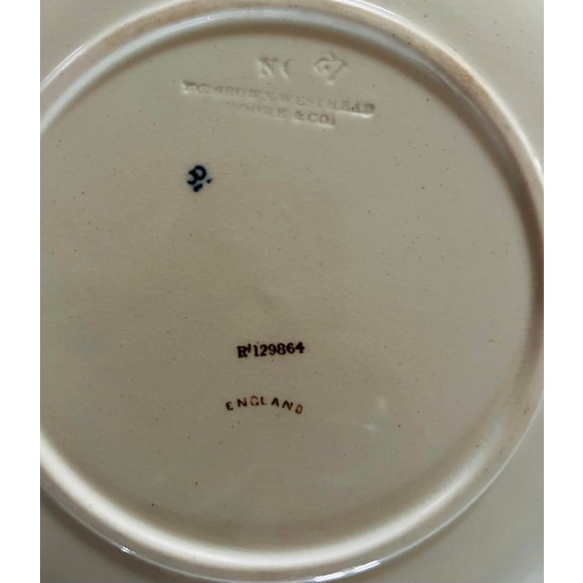 Antique 1880’s Tc Brown Westhead Moore & Co Scalloped Edge Botanical Plates 8.5” ~ Set of 6 For Sale - Image 9 of 11