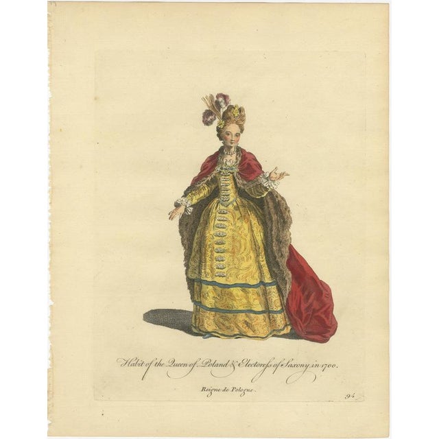 European School, Polish Royal & Noble Costume, 1749, Paper Engravings, Set of 4 For Sale - Image 4 of 9