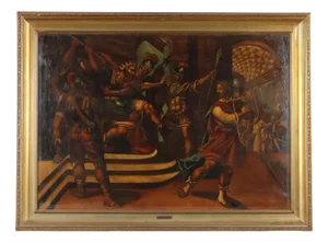 Northern Italian School, Biblical Scene, 17th Century, Oil on Canvas