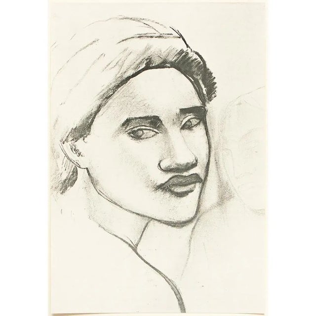 Paper 1949 After Paul Gauguin "Tahitian Sketch", First Edition Black and White Print For Sale - Image 7 of 7
