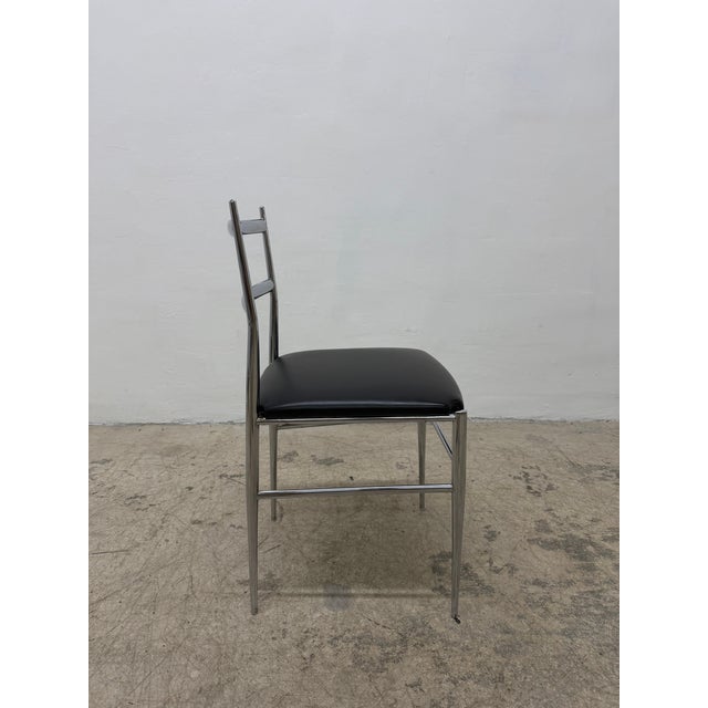 Otto Gerdau Chrome and Black Naugahyde Dining Chairs Circa 1960s - Set of Four For Sale - Image 9 of 18