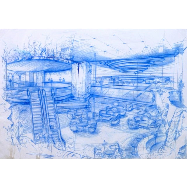 1990s Modern Interior Architectural Print For Sale - Image 5 of 5