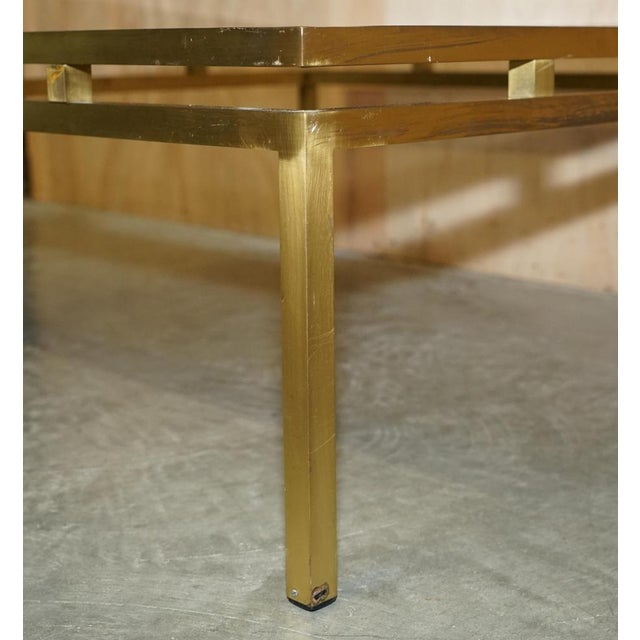 Mid-Century Modern Paris Brass Smoked Glass Coffee Table from Maison Jansen, 1950s For Sale - Image 13 of 18