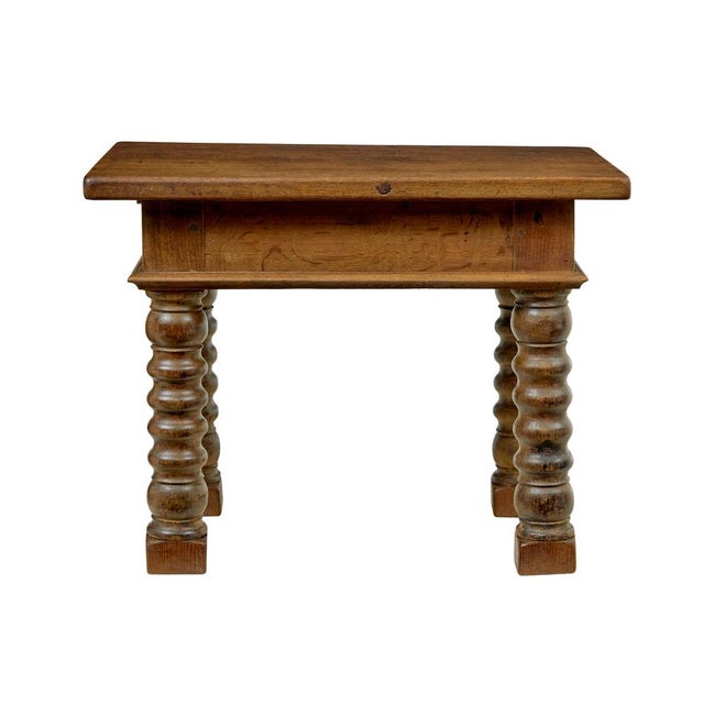 Antique Dutch Carved Oak Side Table, 1830 For Sale - Image 4 of 8