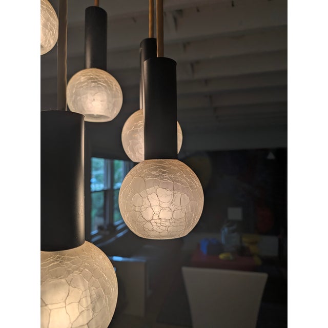 Black 1960s Mid Century Modern Cascading Chandelier For Sale - Image 8 of 9