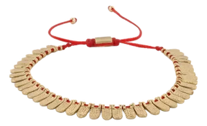 Fish Scale Red & Gold Cord Bracelet