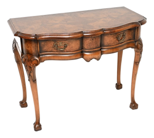 Antique Burr Walnut Console Table by Beresford and Hicks, 1920