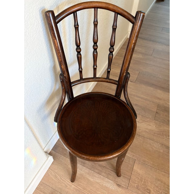 Coffee Vintage 1920s Thonet Parisian Cafe Wood Chair For Sale - Image 8 of 12