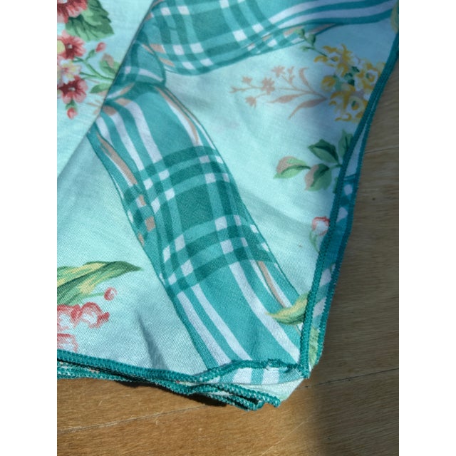 Aqua Vintage Martha Stewart Napkins - Set of 6 For Sale - Image 8 of 8