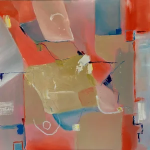 Abstract Large Dramatic Painting by Christine Frisbee - Climbing the Mountain